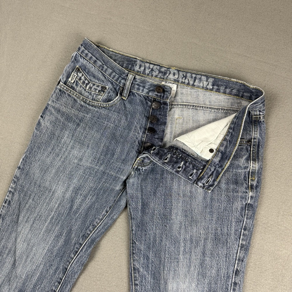 Y2K DVS Denim Jeans Mens Size 32x30 Skater Button Fly Slim Straight